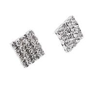 IOIUSKKU Élégantes boucles d'oreilles carrées en cristal. Ces puces | carrées, qui illuminent vos tenues, apporteront une touche d'élégance et de charme à vos looks.
