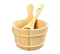 IOIUSKKU Ensemble seau et louche en bois de 5 L pour le bain et le spa : accessoires robustes conçus pour une utilisation prolongée. Ensemble seau et louche en bois pour sauna