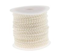 IOIUSKKU Guirlande de perles demi-rondes, perles scintillantes, idéale pour les cadeaux de mariage. Décoration charmante et créative pour toutes les occasions spéciales, Beige, 50m