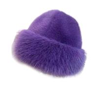 IOIUSKKU Le chapeau d'équitation coupe-vent pour moto, snowboard, convient Pour aux amateurs qui cherchent à rester au chaud pendant l'aventure en hiver, chapeau en fausse, Violet, pour 60CM