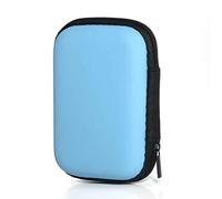 IOIUSKKU Portable écouteur étui de Transport avec Fermeture éclair écouteurs Filaire Casque boîte de Rangement Organisateur Multi-Usage Protection Pochette Bureau, Bleu