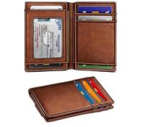 IOIUSKKU Portefeuille de Cartes pour, Portefeuille à Blocage RFID, Fin Porte-Cartes pour Hommes, 12 Cartes, Porte-Cartes, Blocs magnétiques, Un