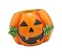 IOIUSKKU Pot de fleurs en résine, ornement, thème d'Halloween, sculpture de citrouille, figurine, pot fleurs, maison, bureau, décoration d'Halloween