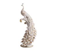IOIUSKKU Sculpture en résine Objets de Collection Cadeau Œuvre d'art Figurine Animale Ornement Décoratif Salle de Mariage Statue Paon Salles Mariage, Blanc, 16x12.5x40cm