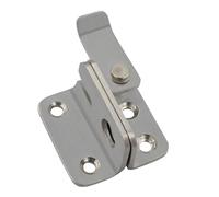 IOIUSKKU Serrure à loquet basculant en acier inoxydable pour portail, sécurité et garage, facile à installer, cadenas pour cage d'animaux, jardin, salle de bain, armoire, Argent, S Droit Ouvert