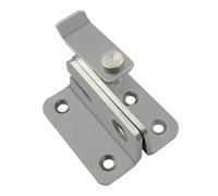 IOIUSKKU Serrure à loquet basculant en acier inoxydable pour portail, sécurité et garage, facile à installer, cadenas pour cage d'animaux, jardin, salle de bain, armoire, Argent, L droite ouverte