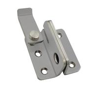 IOIUSKKU Serrure à loquet basculant en acier inoxydable pour portail, sécurité et garage, facile à installer, cadenas pour cage d'animaux, jardin, salle de bain, armoire, Argent, L laissé ouvert