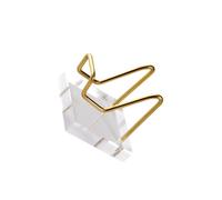 IOIUSKKU Support de présentation unique en acrylique pour pierres, cristaux, géodes, coquillages, minéraux, fossiles et roches, Clair et doré, M.