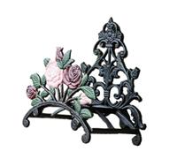 IOIUSKKU Support de tuyau d'arrosage décoratif pour balcons et terrasses. Convient à de nombreux espaces extérieurs, tels que les jardins villas, Noir, rose