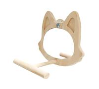IOIUSKKU Support interactif pour Oiseaux avec perchoir, conçu pour équilibrer l'entraînement et Le Jeu des compagnons à Plumes. Miroir en Bois pour perroquets et paons avec perchoir intégré.