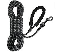 IOKHEIRA Laisse de Traction et Dressage pour Chiens, Avec Dragonne Stable, Crochet à Mousqueton 360°, Réflecteurs (Noir, 20M)