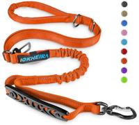 IOKHEIRA Laisse pour Chien, Laisse réglable (1,2 à 1,8 m) avec Ceinture de sécurité pour Chien, poignée rembourrée Confortable et Fils réfléchissants (Orange)