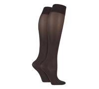 IOMI - 2 paires compression graduée chaussettes de santé anti fatigue 37-42 eur en 4 couleurs (Marron)