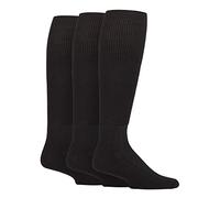 IOMI 3 Paires Chaussettes Hautes Diabétiques Longues Extra Large Chaussettes Sans Elastique (46-50, Noir)
