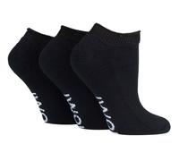 IOMI - Lot de 3 Paires Coton Basses Courtes Sneaker Chaussettes Diabetiques sans Elastiques (46/50, Black (Trainer))