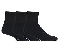 IOMI 3 paires hommes et femmes courtes basses chaussettes coton diabetiques pour été (39-42 eur, Black (Short))
