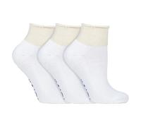 IOMI 3 paires hommes et femmes courtes basses chaussettes coton diabetiques pour été (39-42 eur, White (Short))