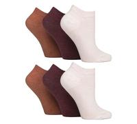 IOMI 6 Paires Chaussettes Courtes pour Diabétiques Chaussettes Basses Sans Couture Extra Large pour Pieds Gonflés (37-42, Terre cuite/Crème Lavande/Bourgogne)