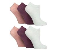 IOMI 6 Paires Chaussettes Courtes pour Diabétiques Chaussettes Basses Sans Couture Extra Large pour Pieds Gonflés (37-42, Rose/Menthe/Framboise)