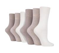 IOMI - 6 paires femme confort chaussettes diabétiques sans elastique en 5 couleurs