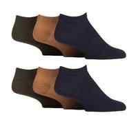 IOMI 6 Paires Homme Chaussettes Basses Diabétiques Chaussettes Sans Elastique Extra Larges | Chaussettes Courtes pour Diabetique (46-50, Ocre/Bleu Marine/Vert Kaki)