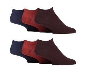 IOMI 6 Paires Homme Chaussettes Basses Diabétiques Chaussettes Sans Elastique Extra Larges | Chaussettes Courtes pour Diabetique (39-45, Orange/Bleu/Bourgogne)