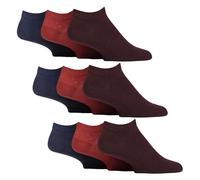 IOMI 9 Paires Homme Chaussettes Courtes pour Diabétiques Chaussettes Basses Sans Elastique | Chaussettes Sport Coussin Sans Couture (39-45, Orange brûlé/Bleu/Bourgogne)