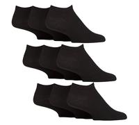 IOMI 9 Paires Homme Chaussettes Courtes pour Diabétiques Chaussettes Basses Sans Elastique | Chaussettes Sport Coussin Sans Couture (46-50, Noir)