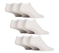 IOMI 9 Paires Homme Chaussettes Courtes pour Diabétiques Chaussettes Basses Sans Elastique | Chaussettes Sport Coussin Sans Couture (46-50, Blanc)