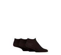 IOMI FootNurse Homme Chaussettes d'entraînement pour diabétiques - Coton doux, avec un dessus doux et coutures lisses aux orteils, Plaine, Tailles 39-45 & 46-50 3 paires Noir 46-50