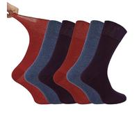 IOMI Footnurse - Lot de 6 paires de chaussettes en coton pour homme, non élastiques, pour diabétiques avec dessus en nid d'abeille, 24-26