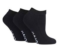 IOMI - Lot de 3 Paires Coton Basses Courtes Sneaker Chaussettes Diabetiques sans Elastiques (37/42, Black (Trainer))