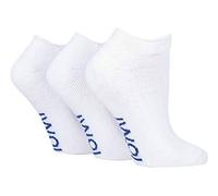 IOMI - Lot de 3 Paires Coton Basses Courtes Sneaker Chaussettes Diabetiques sans Elastiques (43/45, White (Trainer))