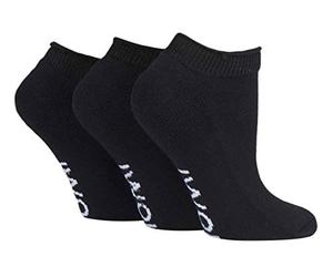 IOMI - Lot de 3 Paires Coton Basses Courtes Sneaker Chaussettes Diabetiques sans Elastiques (46/50, Black (Trainer))