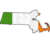 ION Graphics Autocollant Irlandais - Drapeau Irlandais Massachusetts Vinyle Autocollant - Autocollant de pare-chocs irlandais - Autocollant Massachusetts - Cadeau parfait Irish Pride - Fabriqué aux