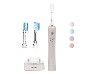 ION-Sei Brosse à dents électrique sonique, ionique, brevetée, jusqu'à 31 000 mouvements de brosse par minute, pour le nettoyage électronique et ionique des dents et soins des gencives, gris lune