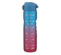 Ion8 Gourde 1 Litre avec Marqueur Heure pour Boire, Anti-Fuite, Facile à Ouvrir, Verrouillage Sécurisé,Lavable en Lave-vaisselle,Sans BPA, Idéale pour la Gym et le Fitness, Motivator Bleu Et Rose