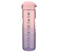 ION8 Gourde 1 Litre avec Marqueur Heure pour Boire, Anti-Fuite, Facile à Ouvrir, Verrouillage Sécurisé,Lavable en Lave-vaisselle,Sans BPA, Idéale pour la Gym, la Santé et le Fitness, Violet Clair/Rose