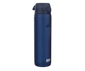 Ion8 Gourde 1l, 1000ml, Anti-Fuite, Facile à Ouvrir, Verrouillage Sécurisé, Poignée de Transport, Lavable en Lave-vaisselle, Sans BPA, Idéale pour le Sport et la Salle de Sport, Bleu Marine