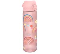 Ion8 Gourde, 500ml, Anti-Fuite, Facile à Ouvrir, Verrouillage Sécurisé, Lavable en Lave-vaisselle, Sans BPA, Poignée de Transport, S'adapte aux Porte-gobelets, Facile à Nettoyer, Arc-en-Ciel
