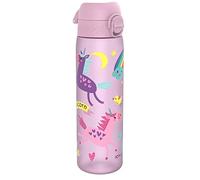 Ion8 Gourde, 500ml, Anti-Fuite, Facile à Ouvrir, Verrouillage Sécurisé, Lavable en Lave-vaisselle, Sans BPA, Poignée de Transport, S'adapte aux Porte-gobelets, Facile à Nettoyer, Motif Lilas Licorne