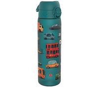 Ion8 Gourde, 500ml, Anti-Fuite, Facile à Ouvrir, Verrouillage Sécurisé, Lavable en Lave-vaisselle, Sans BPA, Poignée de Transport, S'adapte aux Porte-gobelets, Facile à Nettoyer, Motif Automobiles