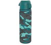 Ion8 Gourde, 500ml, Anti-Fuite, Facile à Ouvrir, Verrouillage Sécurisé, Lavable en Lave-vaisselle, Sans BPA, Poignée de Transport, S'adapte aux Porte-gobelets, Facile à Nettoyer, Camou