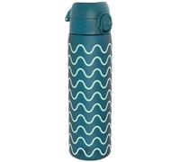 Ion8 Gourde, 500ml, Anti-Fuite, Facile à Ouvrir, Verrouillage Sécurisé, Lavable en Lave-vaisselle, Sans BPA, Poignée de Transport, S'adapte aux Porte-gobelets, Facile à Nettoyer, Motif Vagues