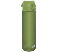 Ion8 Gourde, 500ml, Anti-Fuite, Facile à Ouvrir, Verrouillage Sécurisé, Lavable en Lave-vaisselle, Sans BPA, Poignée de Transport, S'adapte aux Porte-gobelets, Facile à Nettoyer, Vert Kaki
