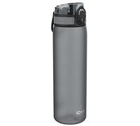 Ion8 Gourde, 500ml, Anti-Fuite, Facile à Ouvrir, Verrouillage Sécurisé, Lavable en Lave-vaisselle, Sans BPA, Poignée de Transport, S'adapte aux Porte-gobelets, Facile à Nettoyer, Gris