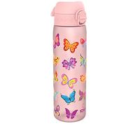 Ion8 Gourde, 500ml, Anti-Fuite, Facile à Ouvrir, Verrouillage Sécurisé, Lavable en Lave-vaisselle, Sans BPA, Poignée de Transport, S'adapte aux Porte-gobelets, Facile à Nettoyer, Motif Papillons