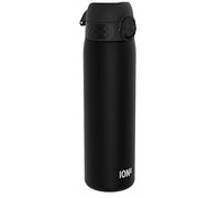 ION8 Gourde, 500ml, Anti-Fuite, Facile à Ouvrir, Verrouillage Sécurisé, Lavable en Lave-vaisselle, Sans BPA, Poignée de Transport, S'adapte aux Porte-gobelets, Facile à Nettoyer, Noir