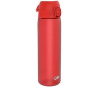 ION8 Gourde, 500ml, Anti-Fuite, Facile à Ouvrir, Verrouillage Sécurisé, Lavable en Lave-vaisselle, Sans BPA, Poignée de Transport, S'adapte aux Porte-gobelets, Facile à Nettoyer, Rouge
