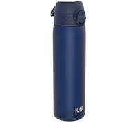Ion8 Gourde, 500ml, Anti-Fuite, Facile à Ouvrir, Verrouillage Sécurisé, Lavable en Lave-vaisselle, Sans BPA, Poignée de Transport, S'adapte aux Porte-gobelets, Facile à Nettoyer, Bleu Marine